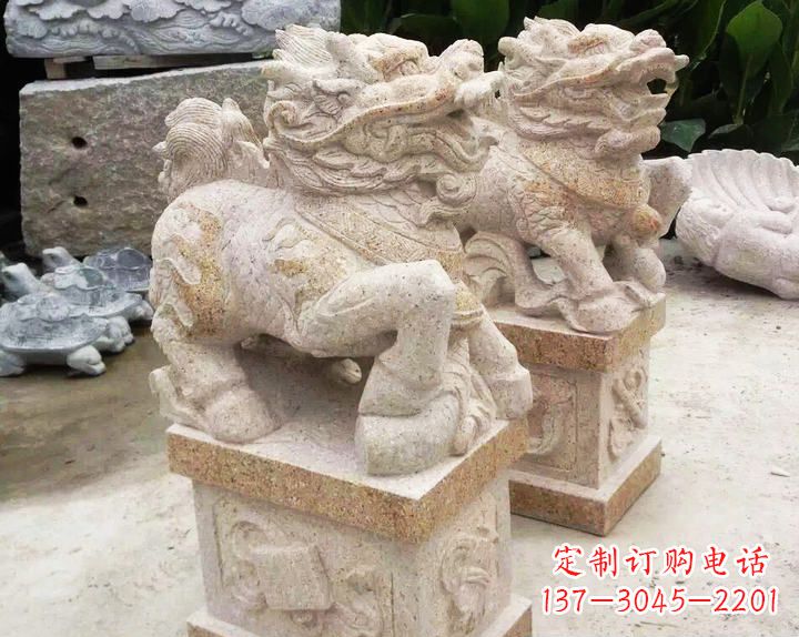 江西仿古麒麟门口镇宅石雕