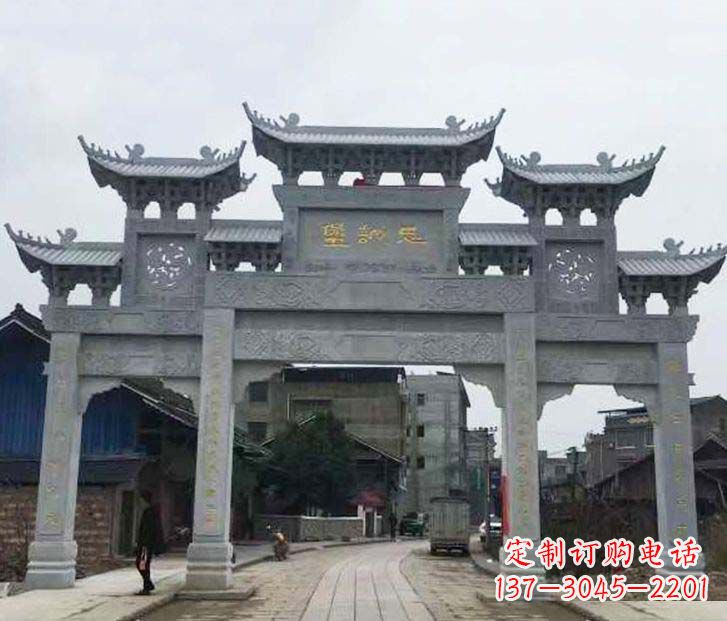 江西仿古三门五楼牌坊石雕
