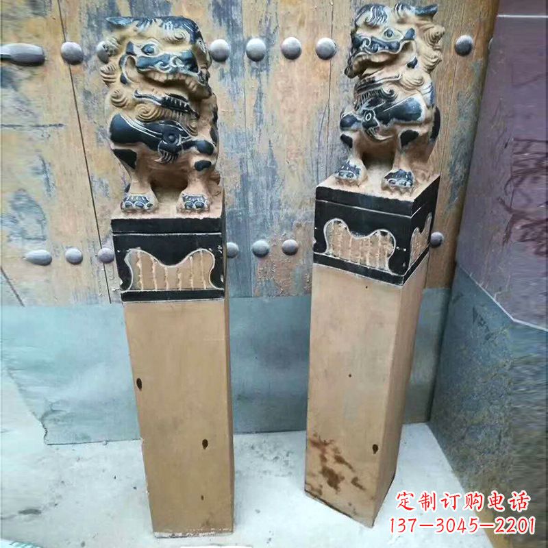 江西仿古狮子拴马桩