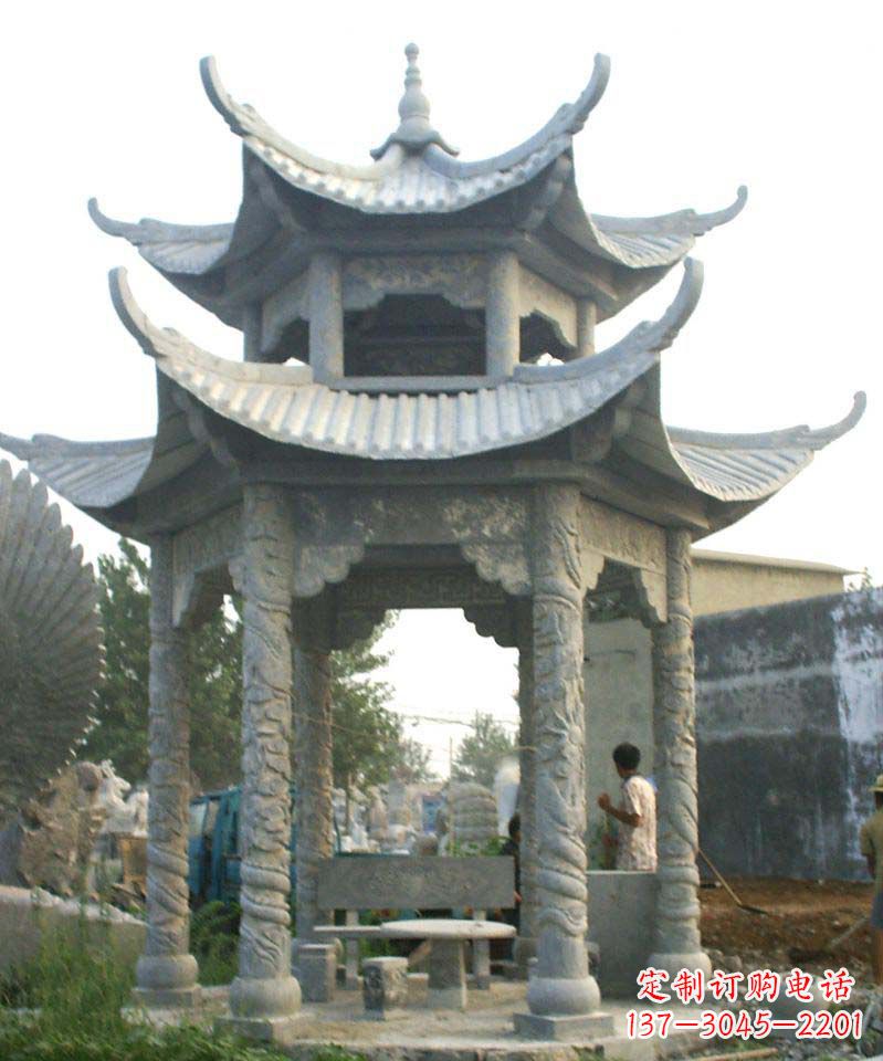 江西传统工艺石雕凉亭,精美细致,给你温馨家园
