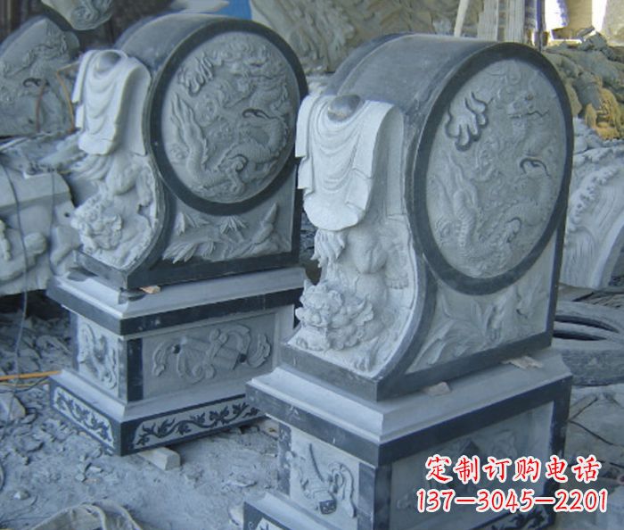 江西仿古石门墩招财抱鼓石雕塑