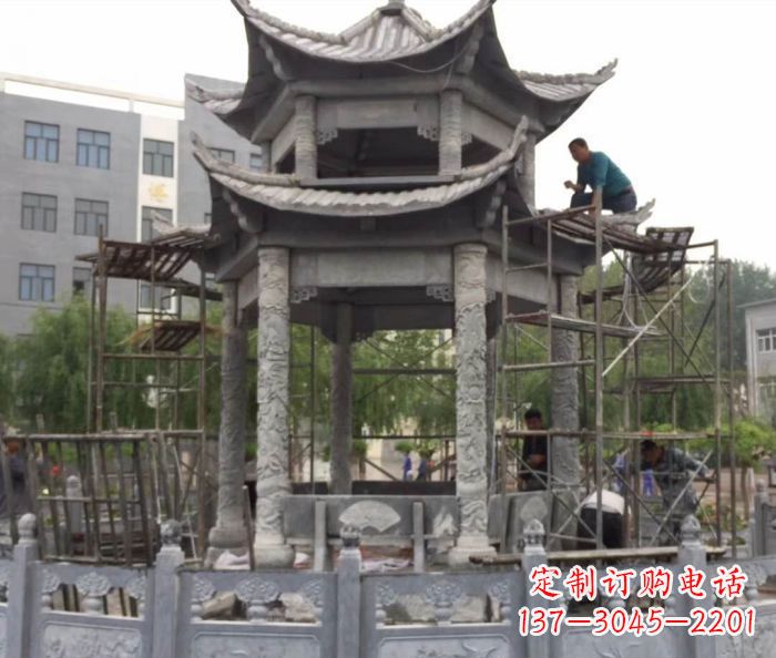 江西仿古双层石雕凉亭