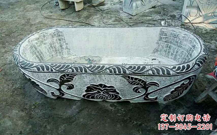 江西风格独特的仿古石头水缸雕塑