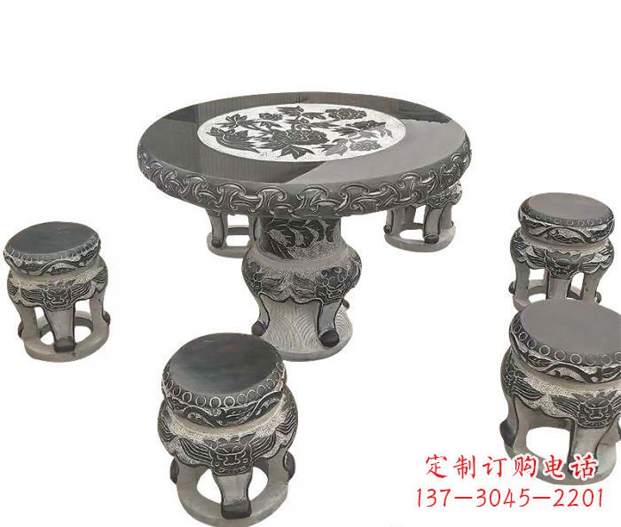 江西仿古圆形石桌凳