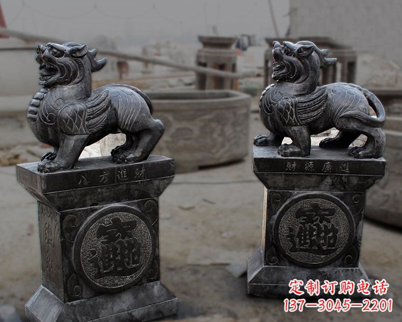 江西仿古招财进宝貔貅石雕