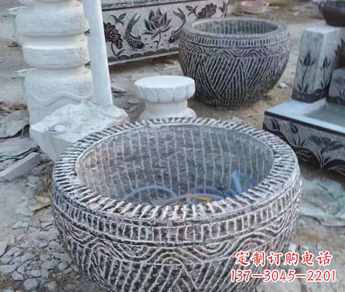 江西仿古招财水缸石雕