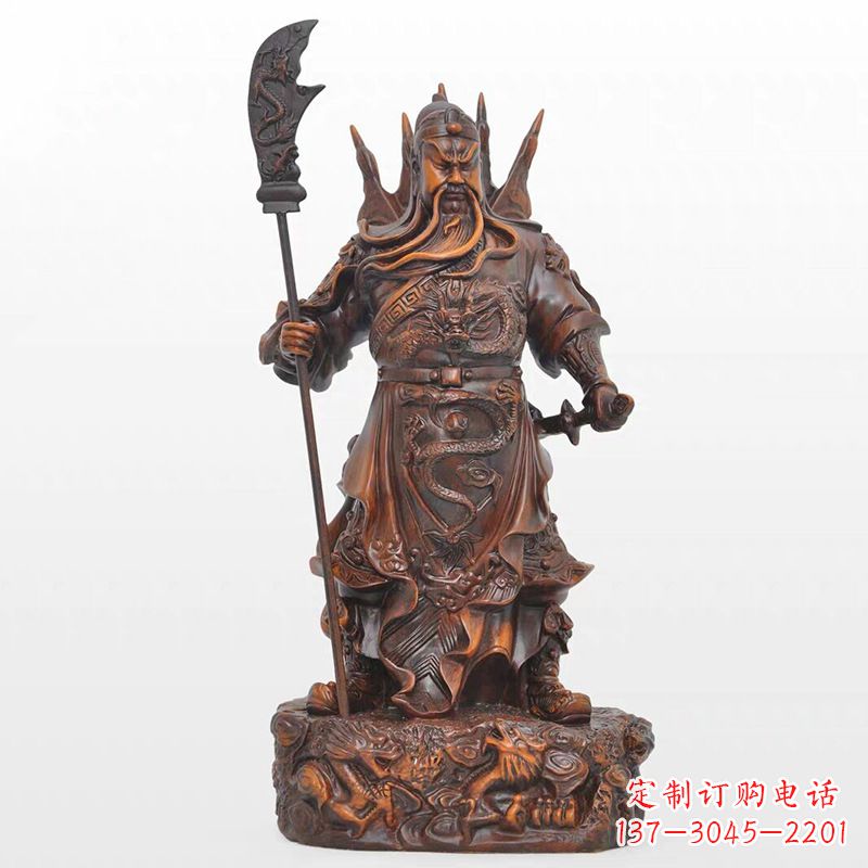 江西精美关公铜雕像,古朴高雅