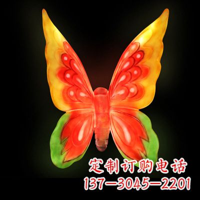 江西艺术雕塑大号黄色发光蝴蝶