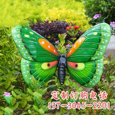 江西精致魅力的绿色蝴蝶雕塑