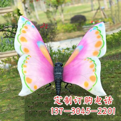 江西仿真蝴蝶_紫白色款105x100x80