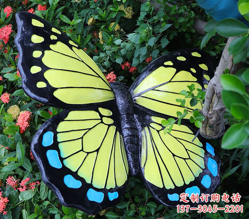 江西仿真蝴蝶摆件玻璃钢雕塑