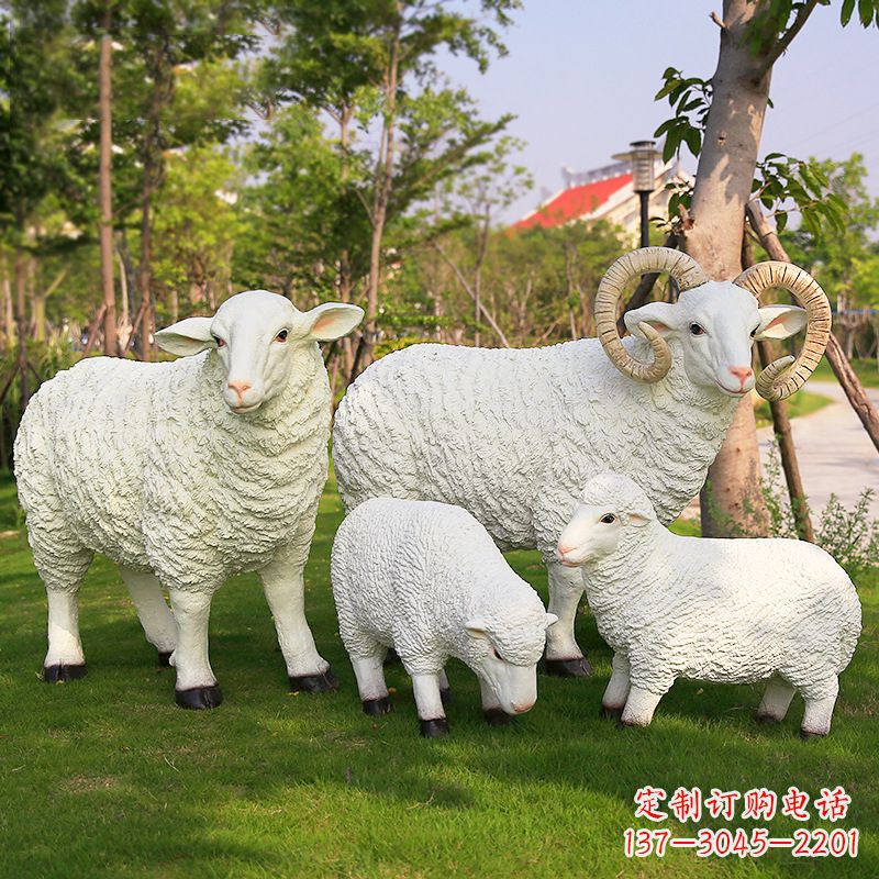 江西仿真绵羊雕塑-农家院庭院仿真动物摆件
