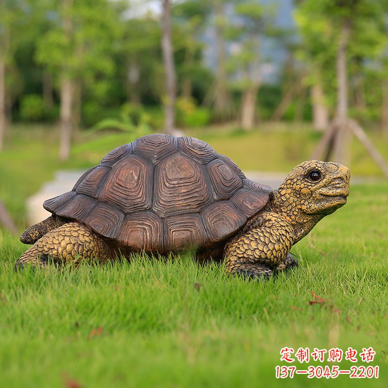 江西玻璃钢乌龟雕塑草坪摆件