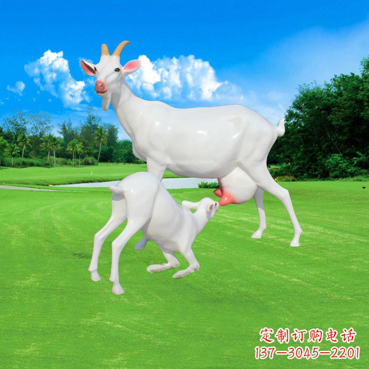 江西精美仿真羊羔羊跪乳雕塑