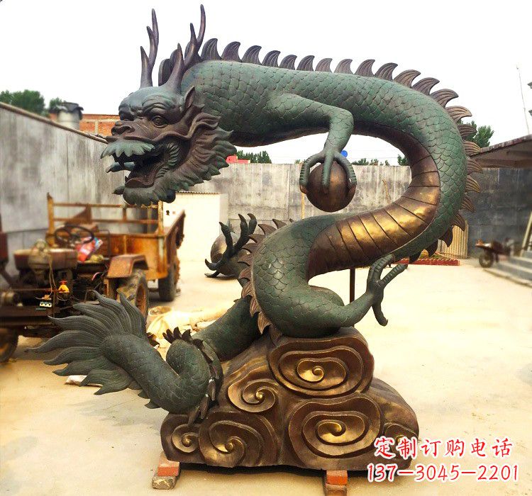 江西精致铜雕飞龙珠