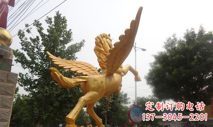 江西飞马广场景观动物铜雕