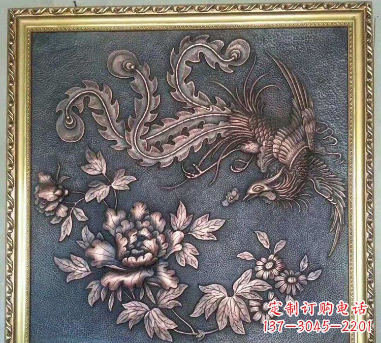 江西凤凰雕塑,精美铜浮雕