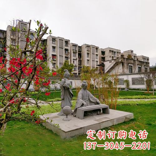 江西凤求凰司马相如与卓文君雕塑-小区园林历史人物情景雕塑