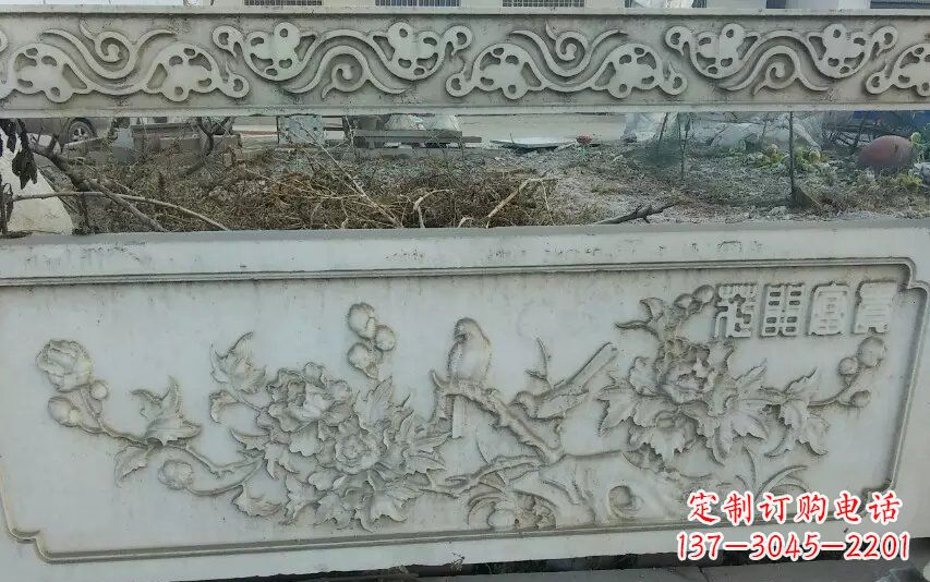 江西富贵花开石浮雕栏板