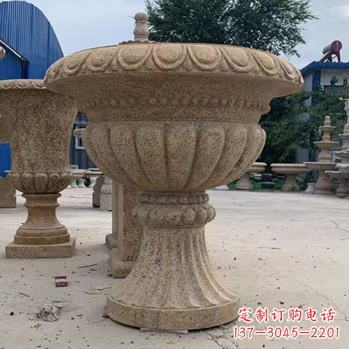 江西高墩欧式石雕花盆