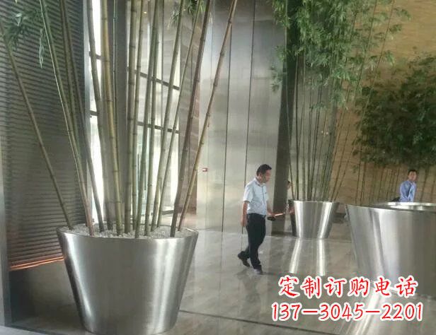 江西公司不锈钢花盆景观雕塑1