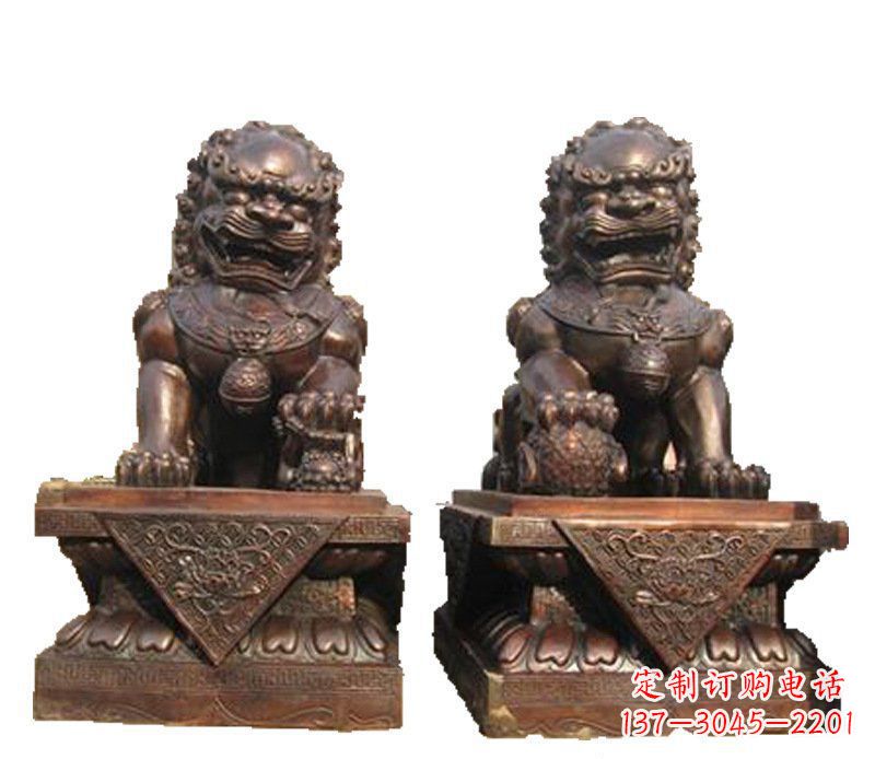 江西公司汇丰狮子铜雕塑摆件 (2)