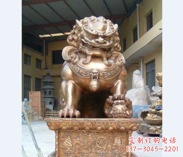 江西精致装饰型汇丰狮子铜雕塑