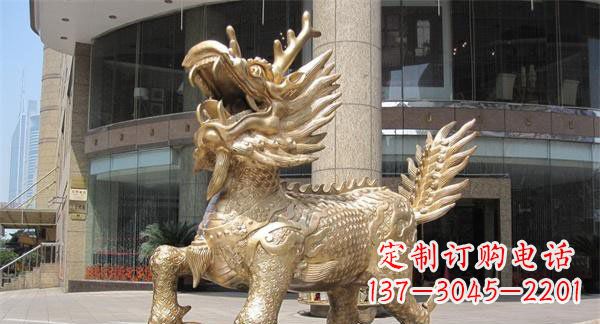 江西公司门口麒麟神兽铜雕