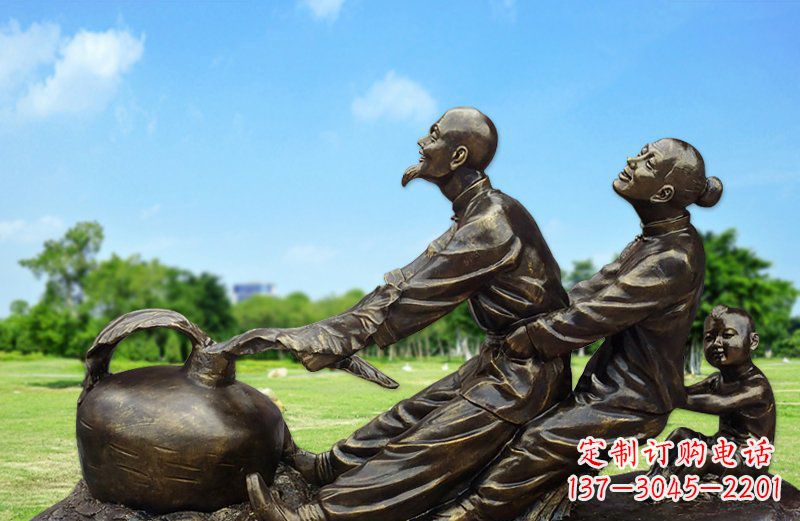 江西和谐之美,铜雕萝卜雕塑
