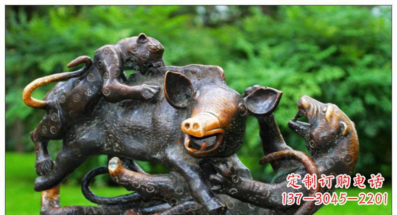 江西艺术精美的豹子铜雕