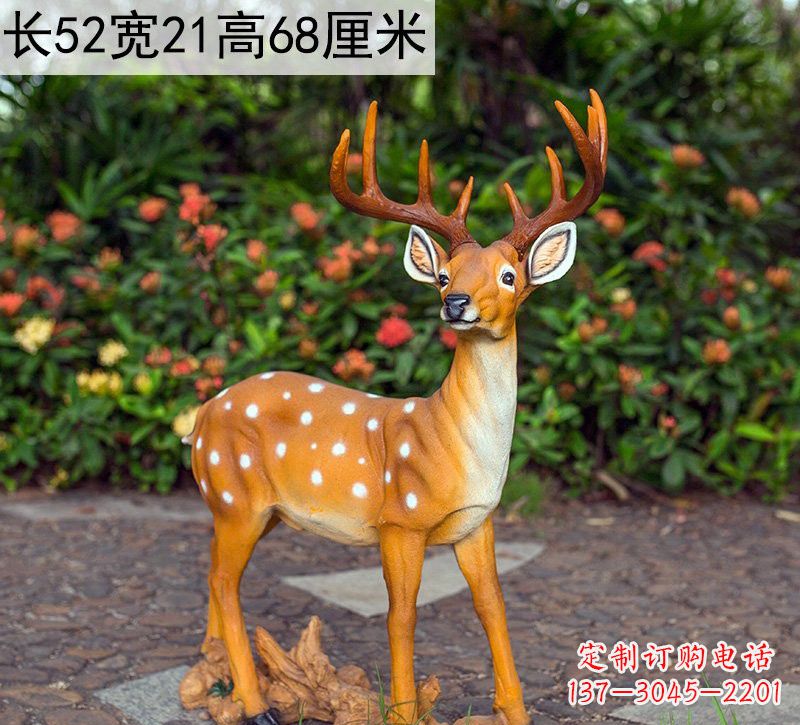 江西精美制作玻璃钢仿真梅花鹿雕塑