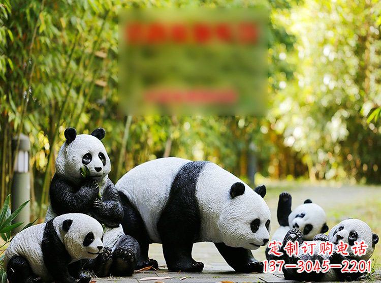 江西玻璃钢仿真熊猫雕塑