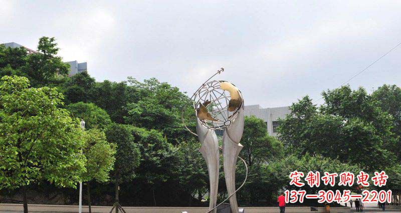 江西中领雕塑精致大气的不锈钢地球雕塑
