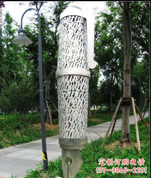 江西公园和空间绚丽抽象钢笔雕塑
