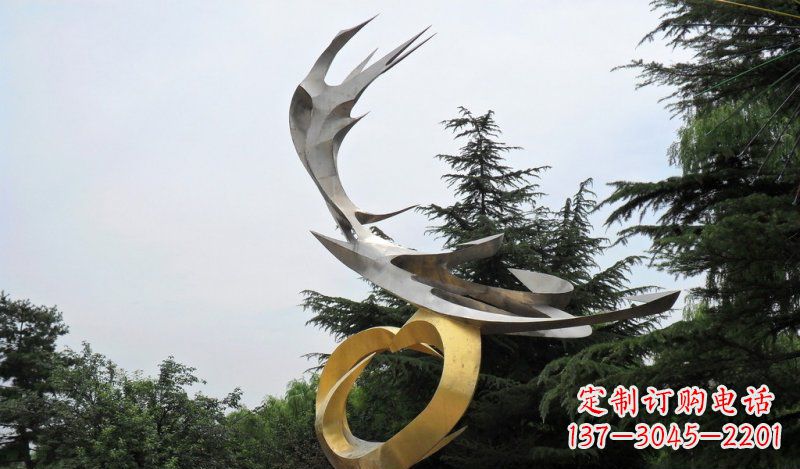 江西精美雕刻石膏抽象凤凰雕塑
