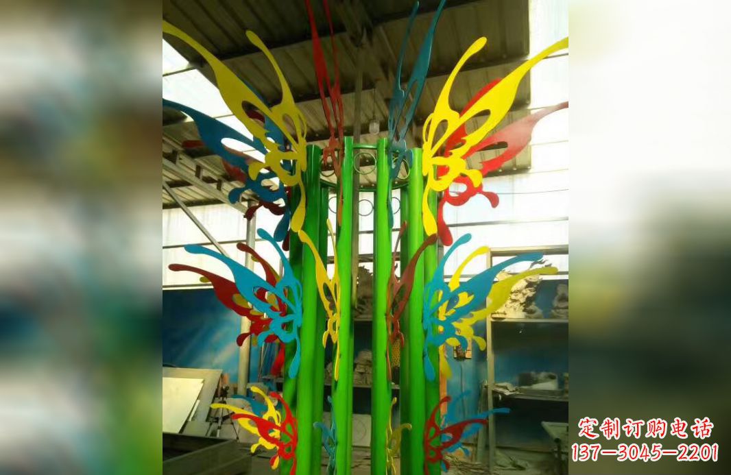 江西精致的不锈钢抽象蝴蝶景观雕塑