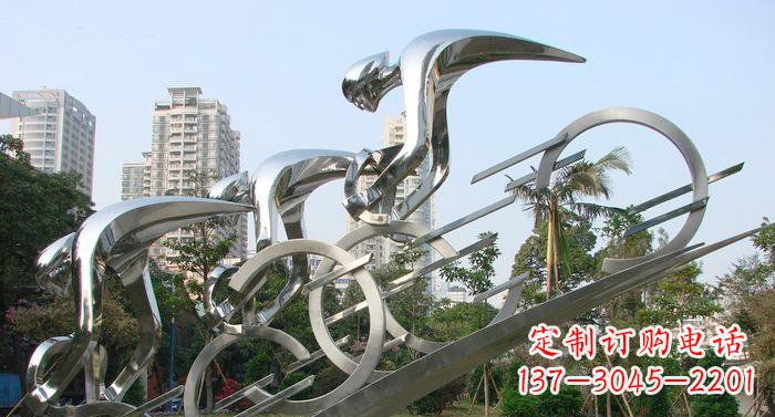 江西不锈钢自行车抽象雕塑