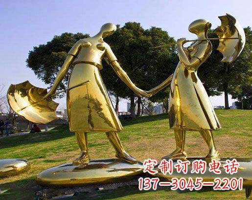 江西公园不锈钢抽象情侣雕塑