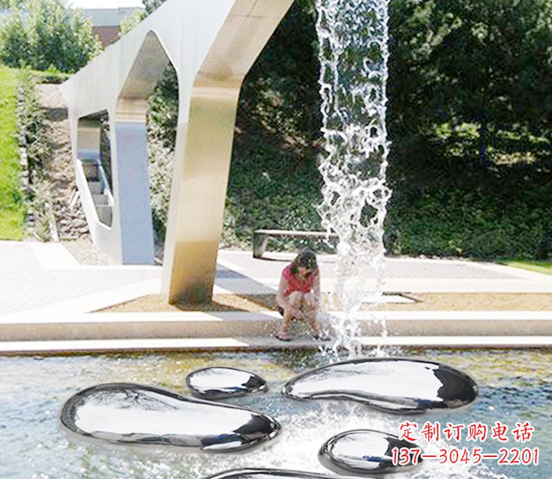 江西公园不锈钢抽象水滴雕塑