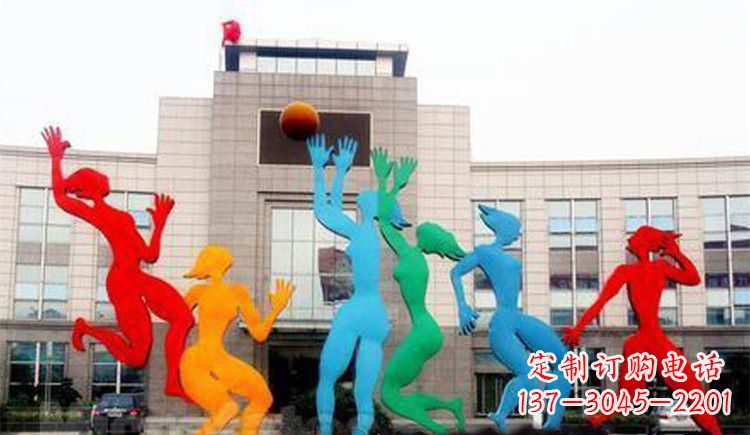 江西激情运动的写照不锈钢女孩打篮球雕塑