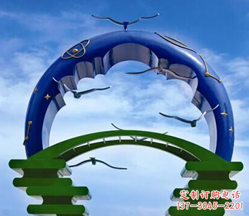 江西不锈钢帝王拱景观雕塑