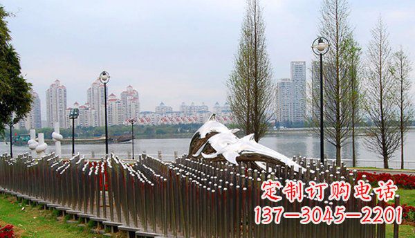 江西动物主题不锈钢海豚雕塑