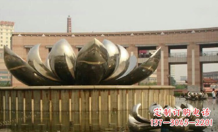 江西廊中领雕塑优质的不锈钢荷花雕塑