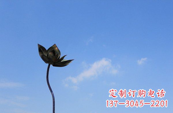 江西公园不锈钢荷花雕塑