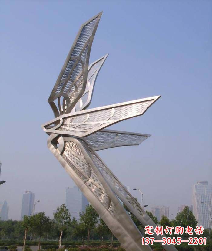 江西大型不锈钢蝴蝶翅膀雕塑