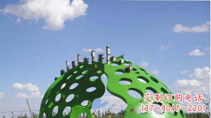 江西约克公园不锈钢镂空半圆拱门雕塑