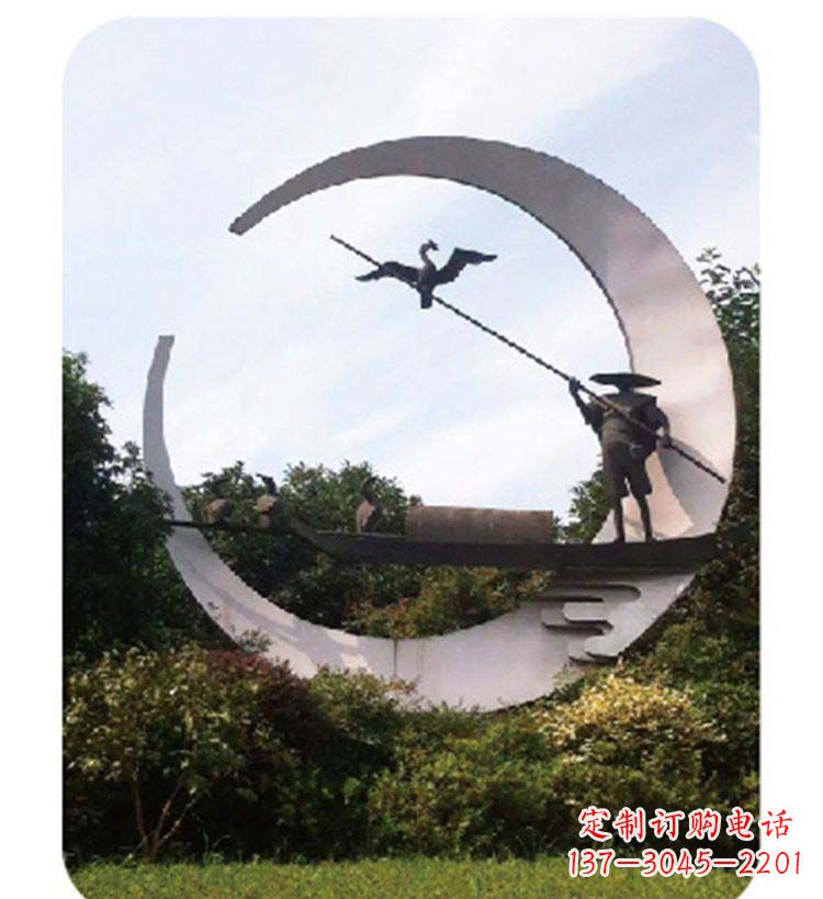 江西精致美观的不锈钢鸬鹚雕塑