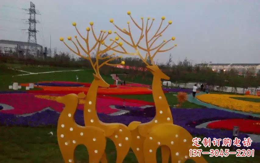 江西不锈钢美陈动物鹿雕塑