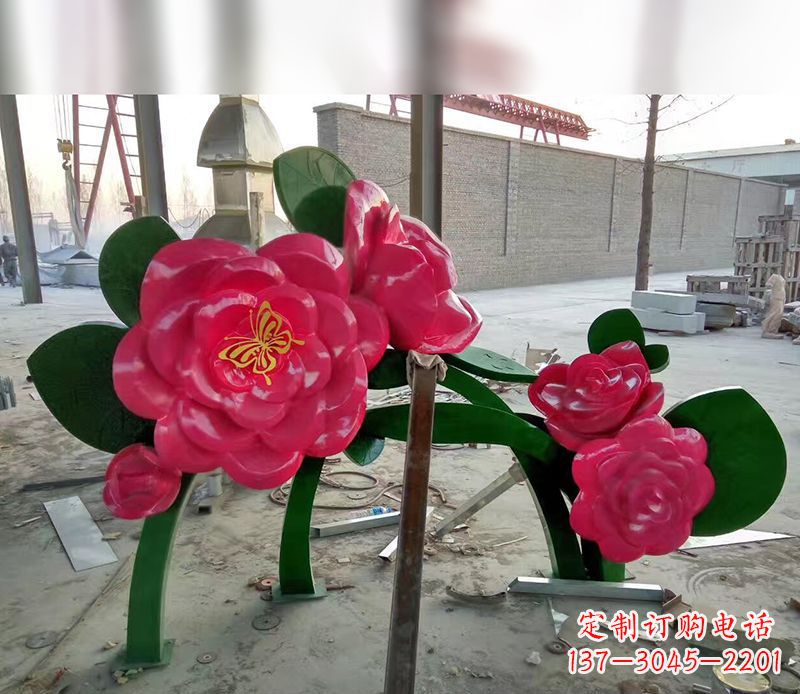 江西中领雕塑花朵般精美的不锈钢牡丹雕塑