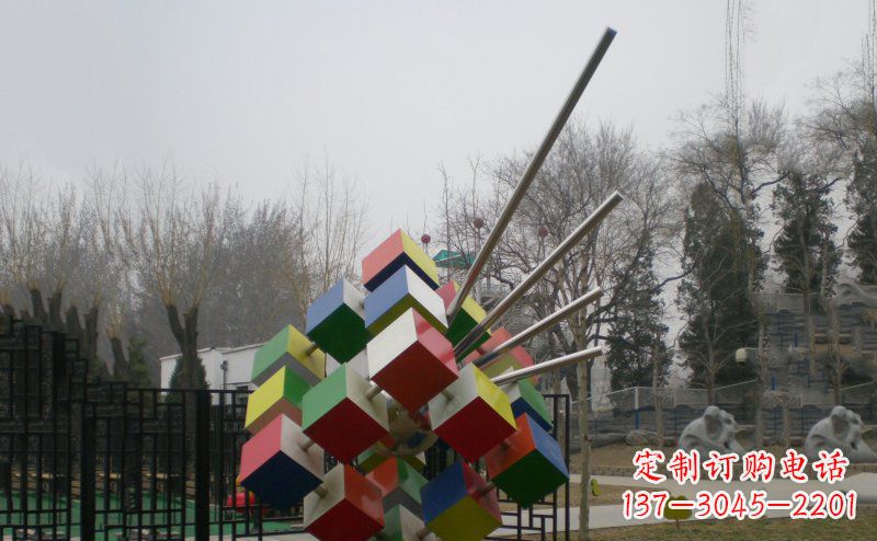 江西不锈钢魔方雕塑,玩转您的公园